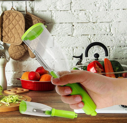 Bottle Peeler with Sharp Blade & Built-in Small Container – Stainless Steel