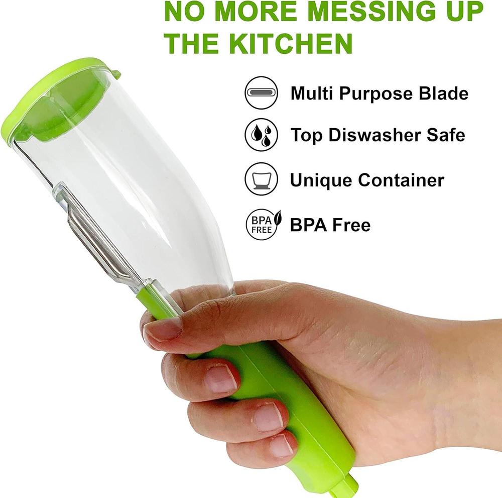 Bottle Peeler with Sharp Blade & Built-in Small Container – Stainless Steel