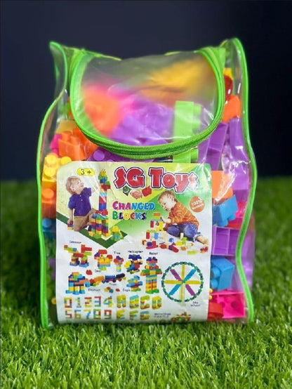 Baby Building Blocks Toy Set – 226 Pcs Soft & Safe Educational Stacking Blocks, Multicolor - JSJunoon.com