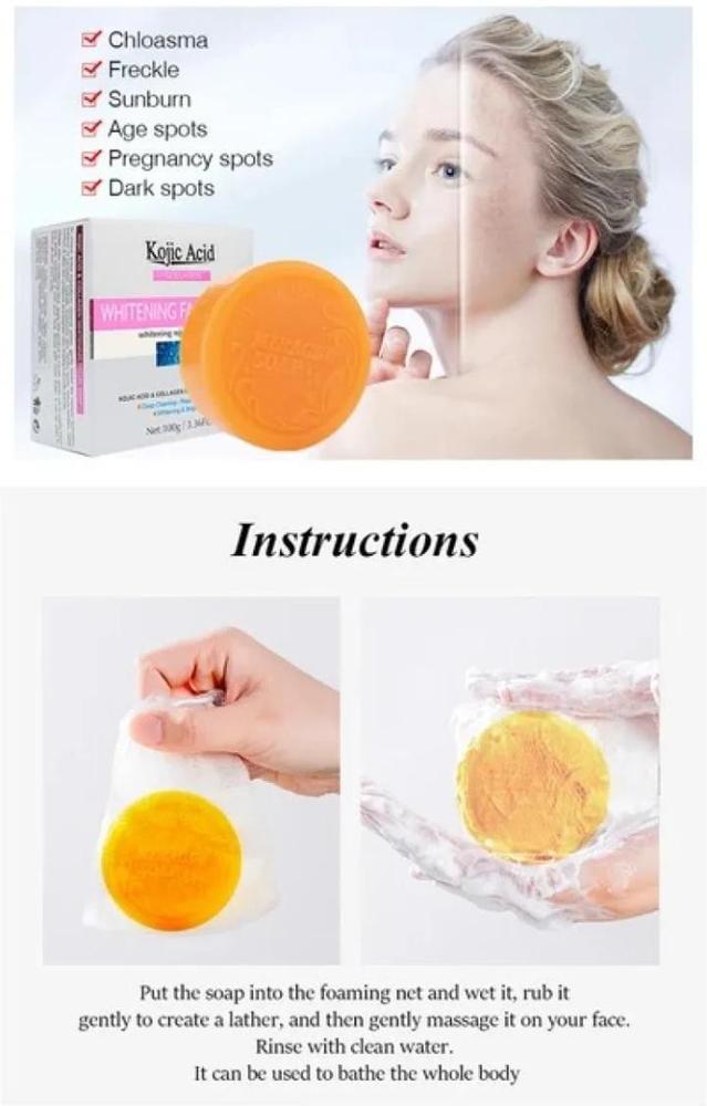 Skin Care Set – Pack of 3, Whitening Soap, Glow Face Cream & Face Serum, Anti-Aging & Brightening