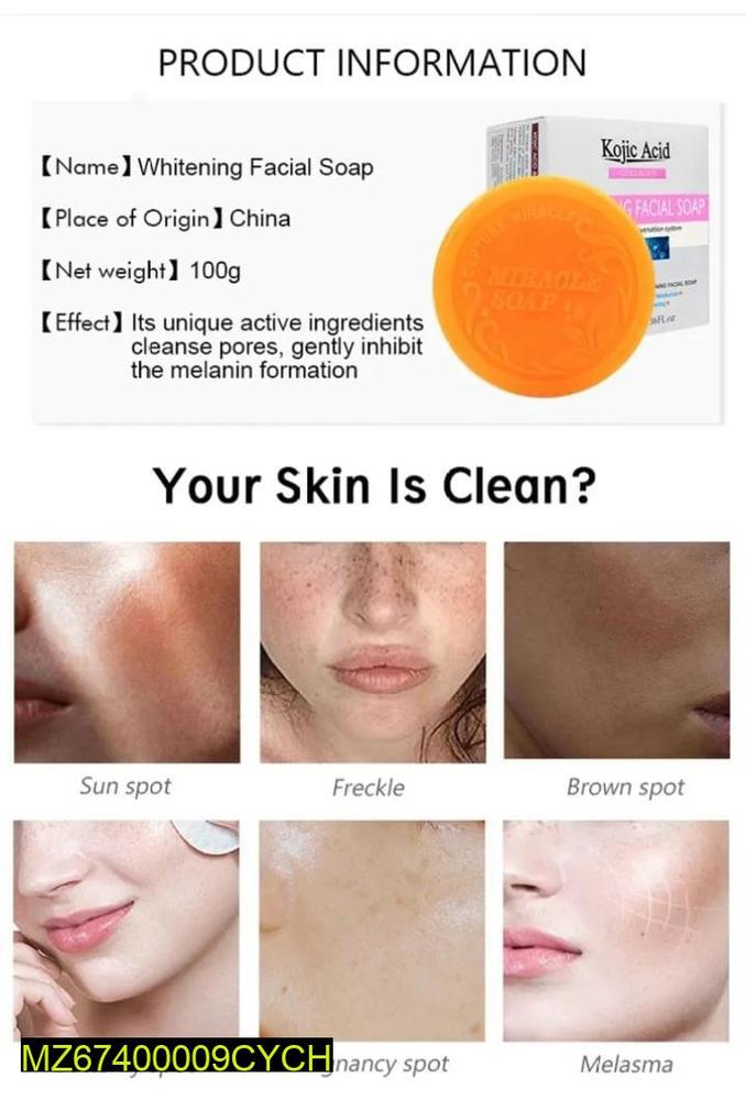 Skin Care Set – Pack of 3, Whitening Soap, Glow Face Cream & Face Serum, Anti-Aging & Brightening