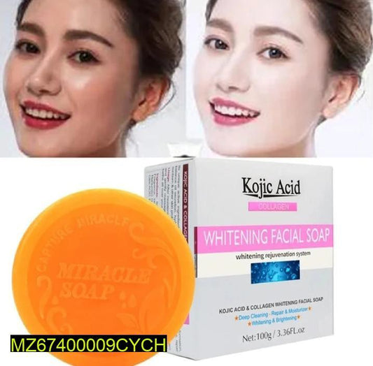 Skin Care Set – Pack of 3, Whitening Soap, Glow Face Cream & Face Serum, Anti-Aging & Brightening