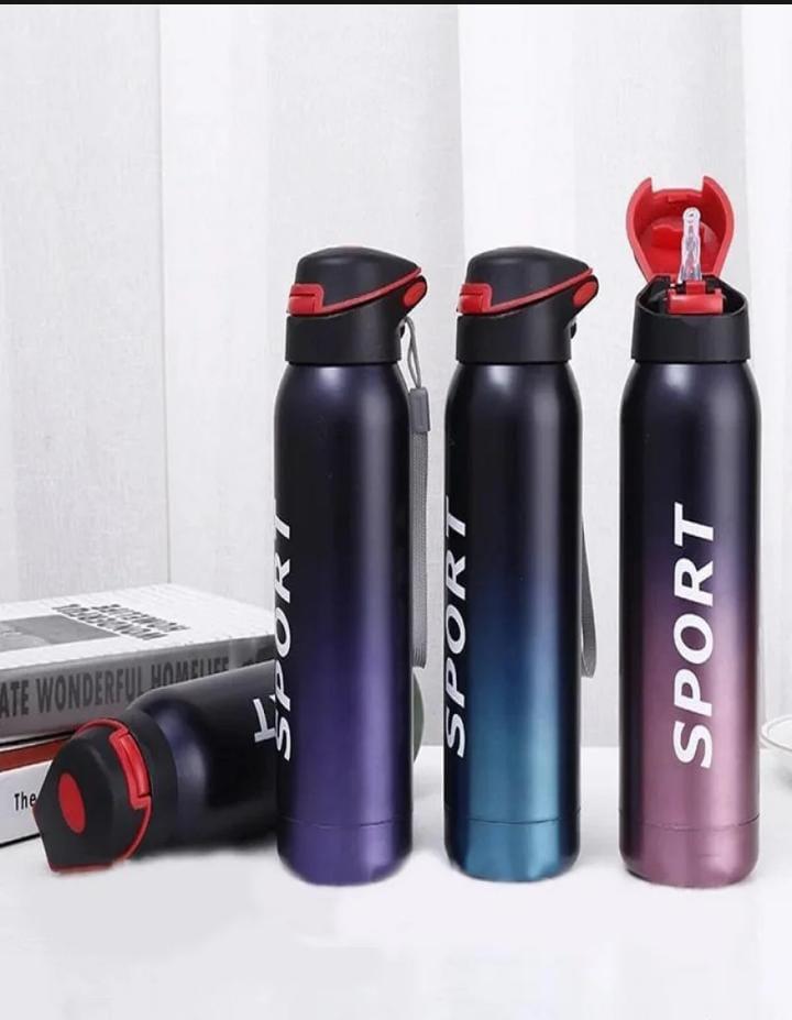JS JUNOON Thermos Water Bottle 750ml – Stainless Steel, Sport Insulation Cup with Straw