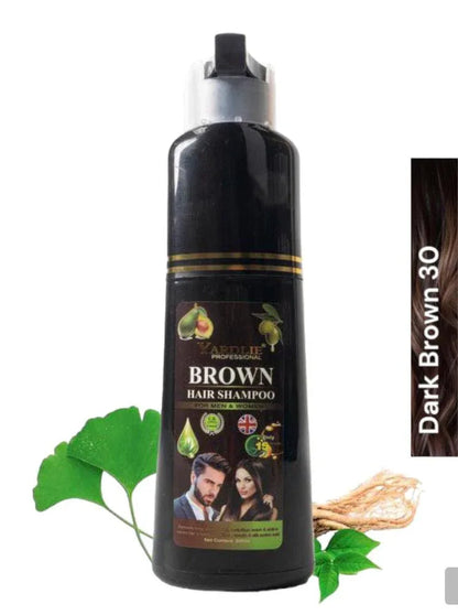 Dark Brown Hair Color Shampoo – UK Based Formula, 200ml, Full Grey Coverage, Long Lasting Vibrant Color, Easy Dual Chamber Application - JSJunoon.com