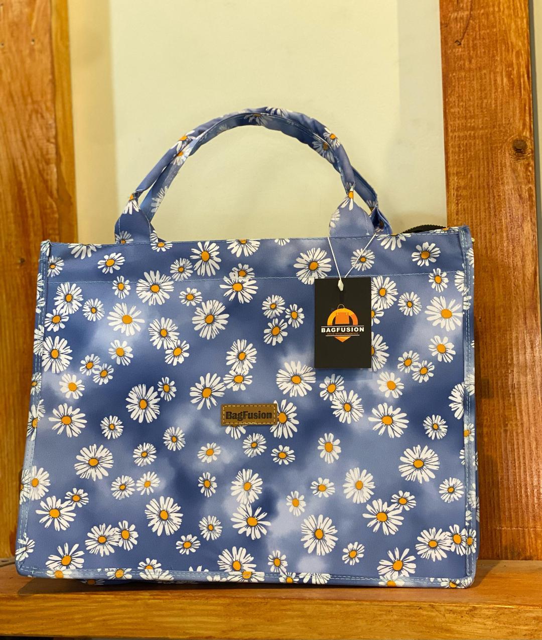 JS Junoon Girl’s Polyester Printed Tote Bag – Multicolor, Top Handle Large Handbag