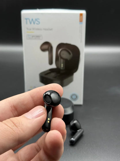 True Wireless Stereo Earbuds – Bluetooth 5.3, Noise Cancelling, Smart Touch, Dual Device Connectivity (Black) - JSJunoon.com
