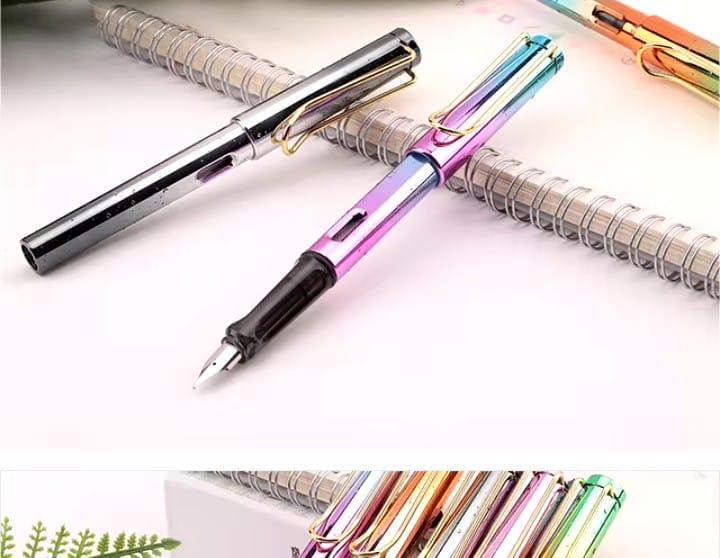 JS Junoon Ink Fountain Pen Set – 4 Pcs, 0.38mm Extra Fine Nib, Multicolor