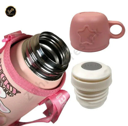 Kids Water Bottle – 1 Pc Stainless Steel Water Bottle with Pouch, Pink - JSJunoon.com