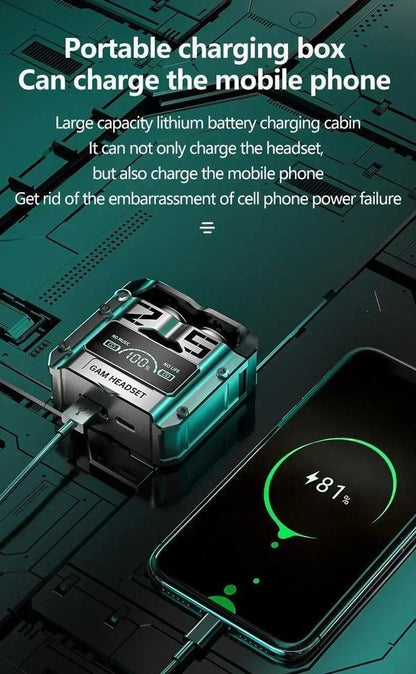 M25 Wireless Gaming Earbuds – Noise Cancelling, Long Battery, Bluetooth 5.0 (Black - JSJunoon.com