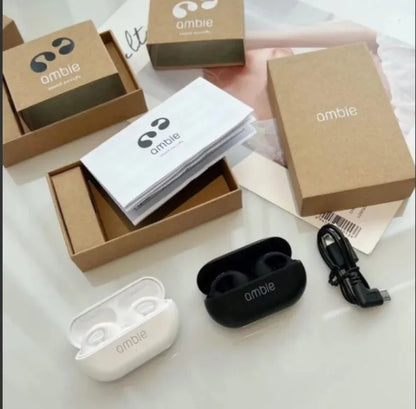 Wireless Earcuffs – Bluetooth 5.2, Sleek Design, Clear Voice, In-Built Mic (White & Black) - JSJunoon.com