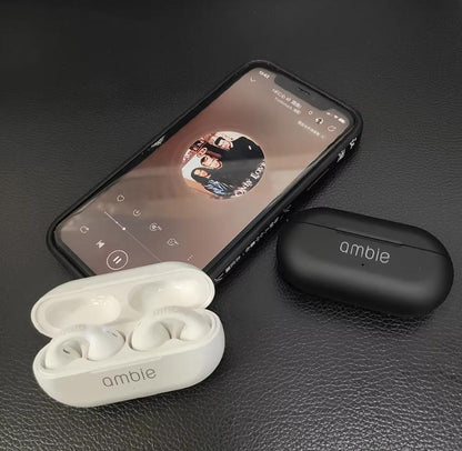 Wireless Earcuffs – Bluetooth 5.2, Sleek Design, Clear Voice, In-Built Mic (White & Black) - JSJunoon.com