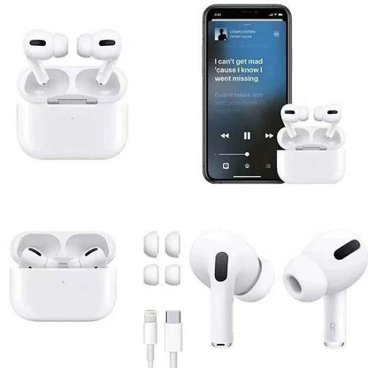 AirPods Pro Wireless Earbuds – Bluetooth 5.3, Smart Touch, Water & Dust Resistant (White/Black) - JSJunoon.com