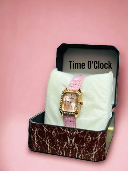 JS Junoon Women’s Analogue Quartz Watch – Square Dial, Leather Strap - JSJunoon.com