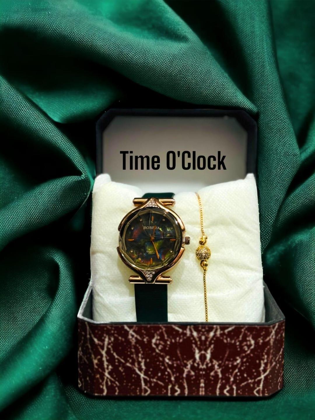 JS Junoon Women’s Analogue Quartz Watch – Round Dial 37mm, Leather Strap