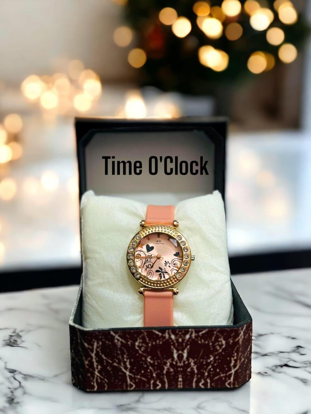 JS Junoon Women’s Leather Strap Analogue Watch – Round Dial Quartz 37mm