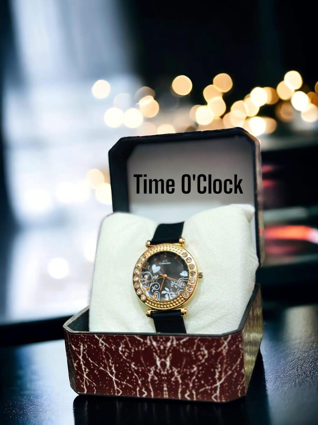 JS Junoon Women’s Leather Strap Analogue Watch – Round Dial Quartz 37mm