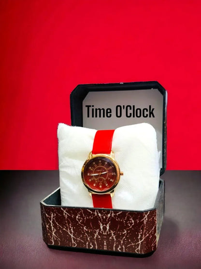 JS Junoon Women’s Analogue Leather Strap Watch – Round Dial Quartz Movement - JSJunoon.com
