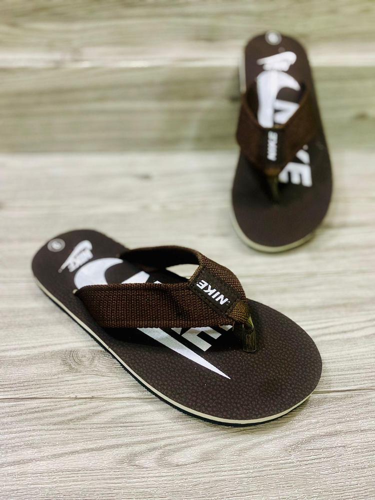 JS Junoon Men’s Rubber Slide Slippers – Comfortable Brown Footwear