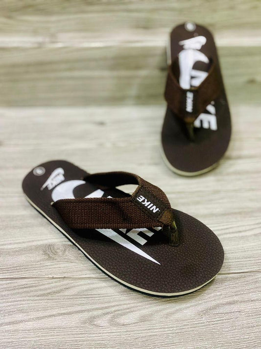 JS Junoon Men’s Rubber Slide Slippers – Comfortable Brown Footwear