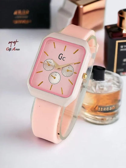 JS Junoon Women’s Analogue Watch – Rectangle Dial, Rubber Strap, 7-Inch Classic Design - JSJunoon.com