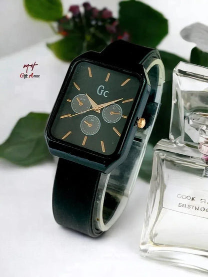 JS Junoon Women’s Analogue Watch – Rectangle Dial, Rubber Strap, 7-Inch Classic Design - JSJunoon.com