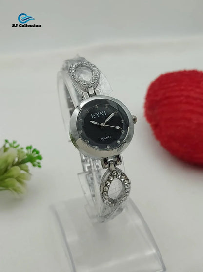 JS Junoon Women’s Stainless Steel Chain Strap Watch – Silver with White & Black Dial Variants 1pcs - JSJunoon.com