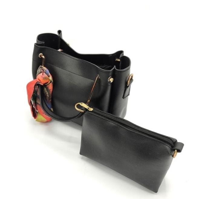 Women’s 2 Pcs PU Leather Handbag Set – Large Tote with Matching Pouch