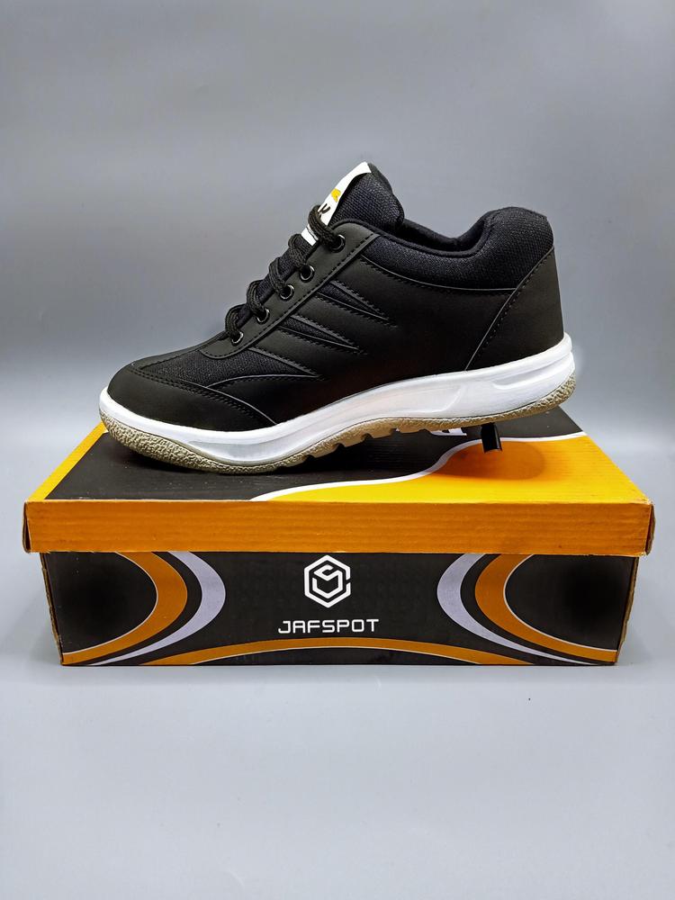 JS Junoon Men’s Outdoor Running Desert Sneakers – Black, PU Leather, Casual Shoes, Sizes 39–43