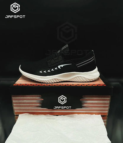 JS Junoon Men's Fashion Tennis White Shoes – Breathable Mesh Casual Sneakers JF016 (Black) - JSJunoon.com