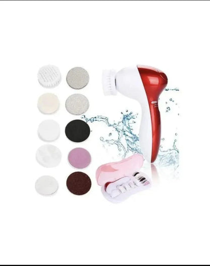 Multifunctional Facial Cleaner Massager – 11-in-1 Portable Beauty Device with Brushes, Buffers & Sponges - JSJunoon.com