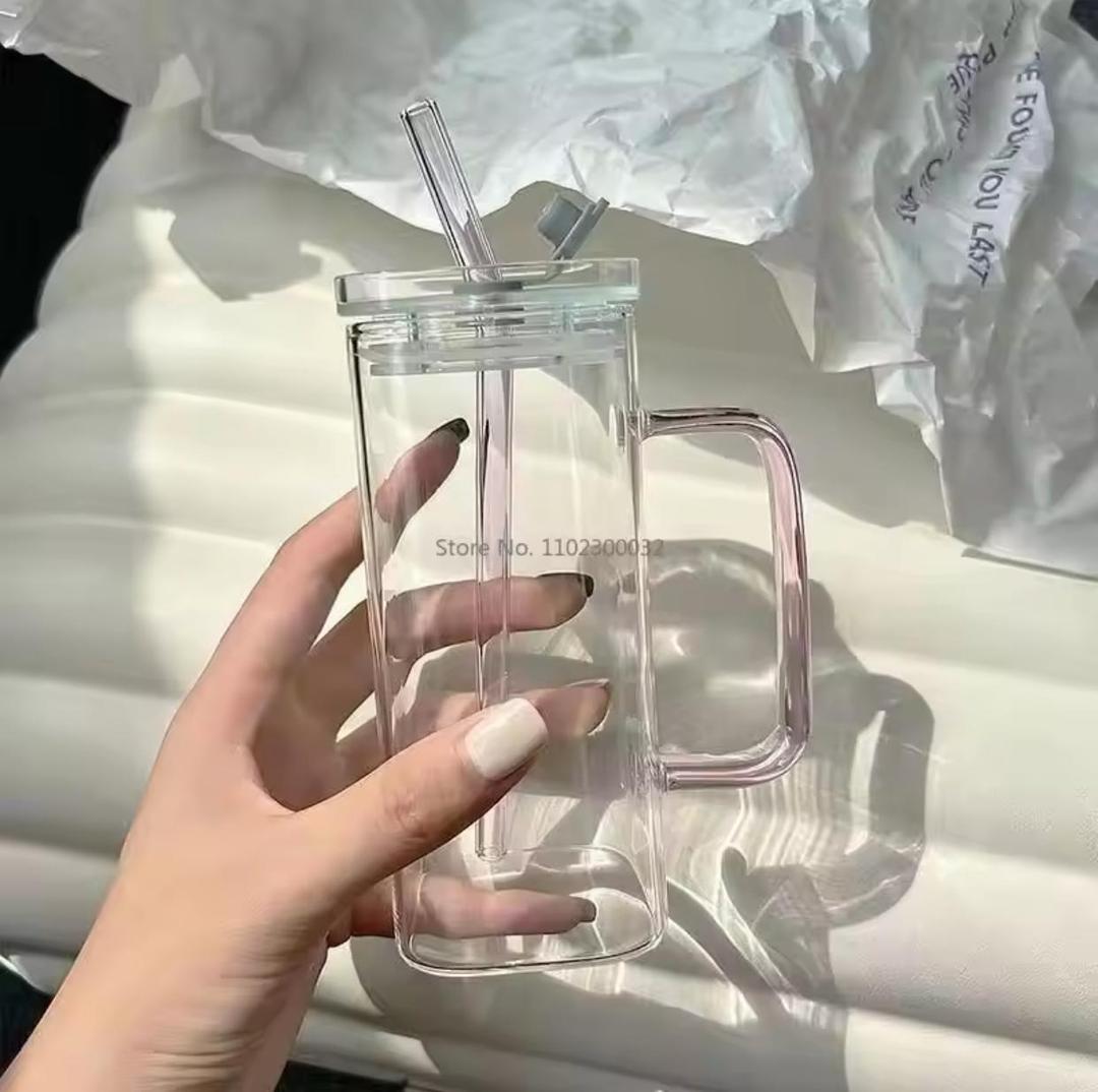 JS JUNOON Glass Travel Mug 400ml – Multicolor, Insulated for Hot & Cold Drinks