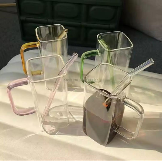 JS JUNOON Glass Travel Mug 400ml – Multicolor, Insulated for Hot & Cold Drinks