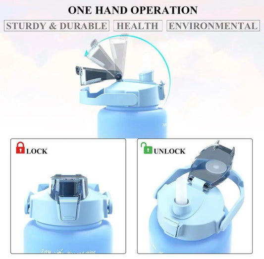 JS JUNOON Gym Water Bottles Pack of 3 – Multicolor, 300ml/800ml/2000ml