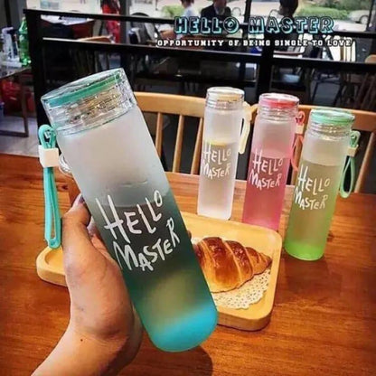 Transparent Frosted Water Bottle – 480ml Portable BPA-Free ABS Plastic, Leak-Proof Travel & Gym Bottle | 1 Pc - JSJunoon.com