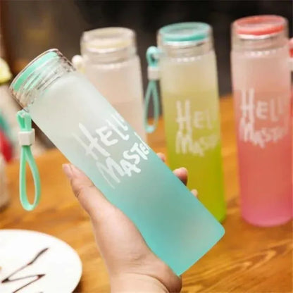 Transparent Frosted Water Bottle – 480ml Portable BPA-Free ABS Plastic, Leak-Proof Travel & Gym Bottle | 1 Pc - JSJunoon.com