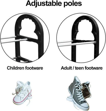 4-Tier Shoe Rack – Black ABS Plastic Organizer - JSJunoon.com