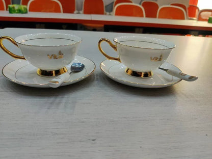 JS Junoon Ceramic Tea Set – 6-Piece Premium Cups, Saucers & Spoons - JSJunoon.com