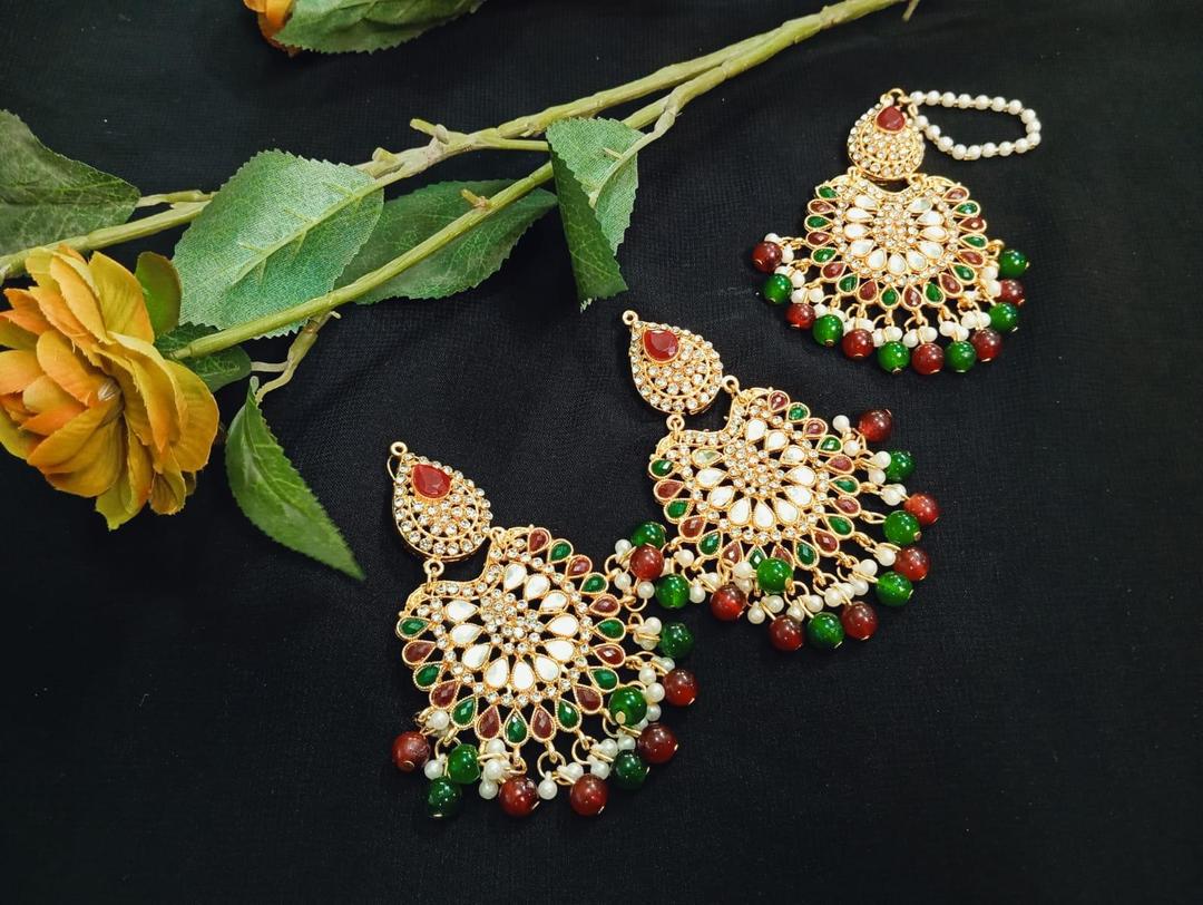 JS Junoon Women’s Bindiya And Set – 2 Pcs Multicolor Adjustable Jewelry
