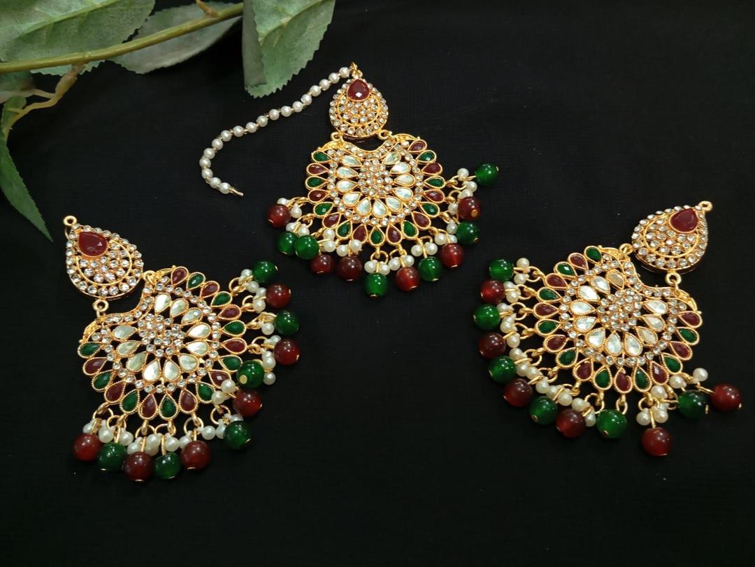 JS Junoon Women’s Bindiya And Set – 2 Pcs Multicolor Adjustable Jewelry