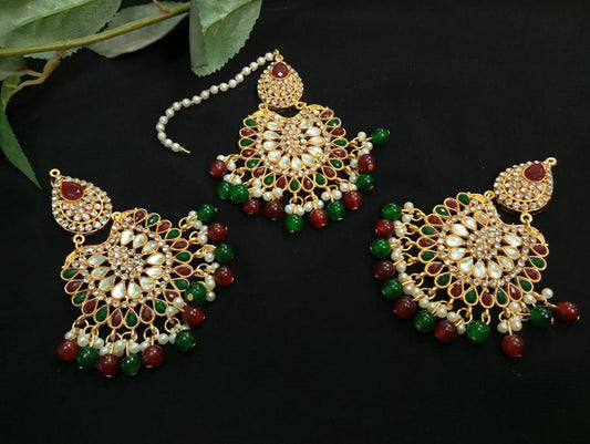 JS Junoon Women’s Bindiya And Set – 2 Pcs Multicolor Adjustable Jewelry