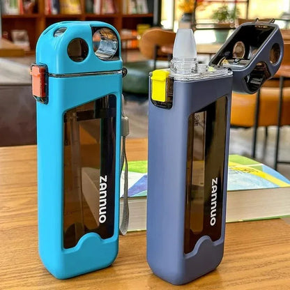 JS JUNOON Transparent Insulated Water Bottle 350ml – Gym Ready, ABS Plastic - JSJunoon.com