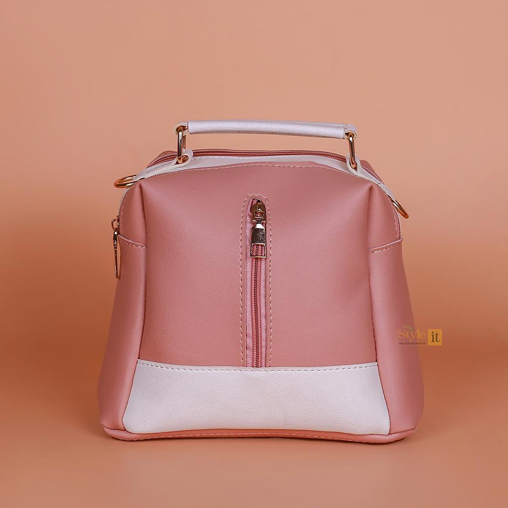 Girl’s PU Leather Plain Handbag – Stylish Top Handle Bag for Everyday Use