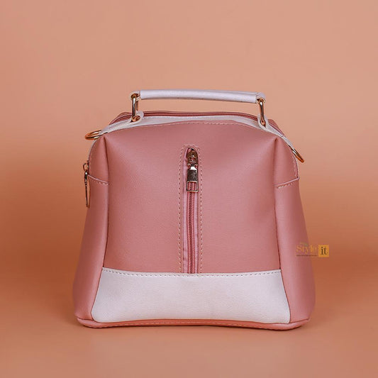 Girl’s PU Leather Plain Handbag – Stylish Top Handle Bag for Everyday Use