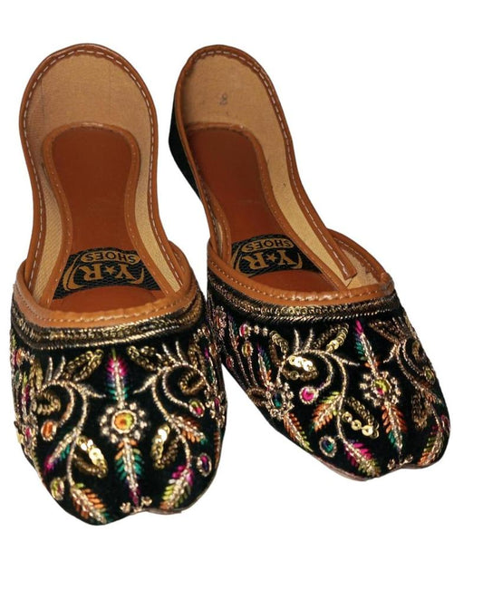 JS Junoon Women’s Embroidered Fabric Fancy Khussa – Traditional Ethnic Footwear