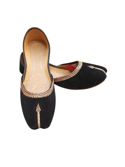 Stylish Velvet Women's Khussa with Elegant Thread Work – Comfortable Casual Footwear (Sizes 5–10) - JSJunoon.com