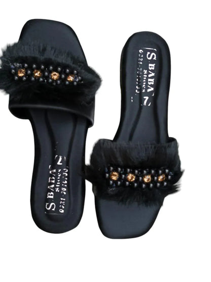 JS Junoon Stylish Women’s Casual PVC Flats – Black – Sizes 6–11 - JSJunoon.com