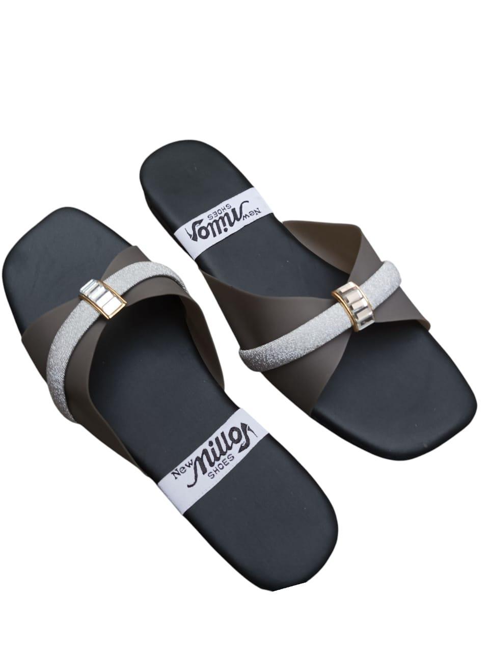 JS Junoon Stylish Women's Casual Flats – PU Fabric & PVC Durable Everyday Footwear