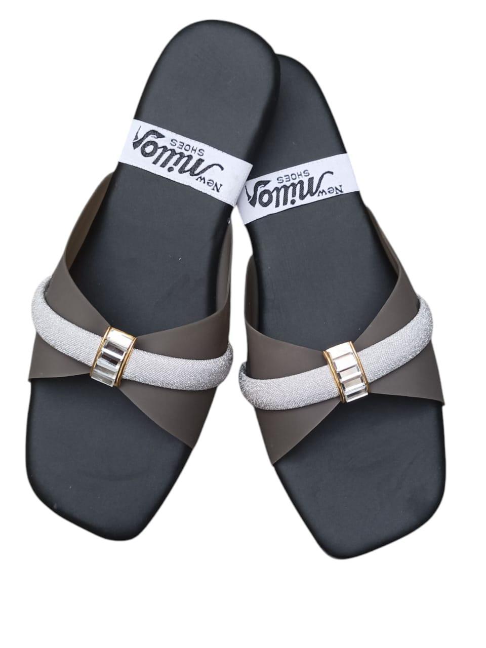 JS Junoon Stylish Women's Casual Flats – PU Fabric & PVC Durable Everyday Footwear