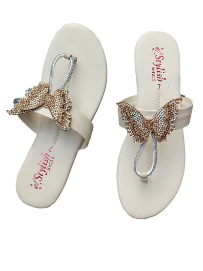 JS Junoon Women’s Rexine Casual Flats – Off White – Sizes 6–10 - JSJunoon.com