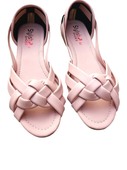 JS Junoon Women’s Semi-Formal Pink Rexine Sandals – Durable & Stylish – Sizes 6–10 - JSJunoon.com